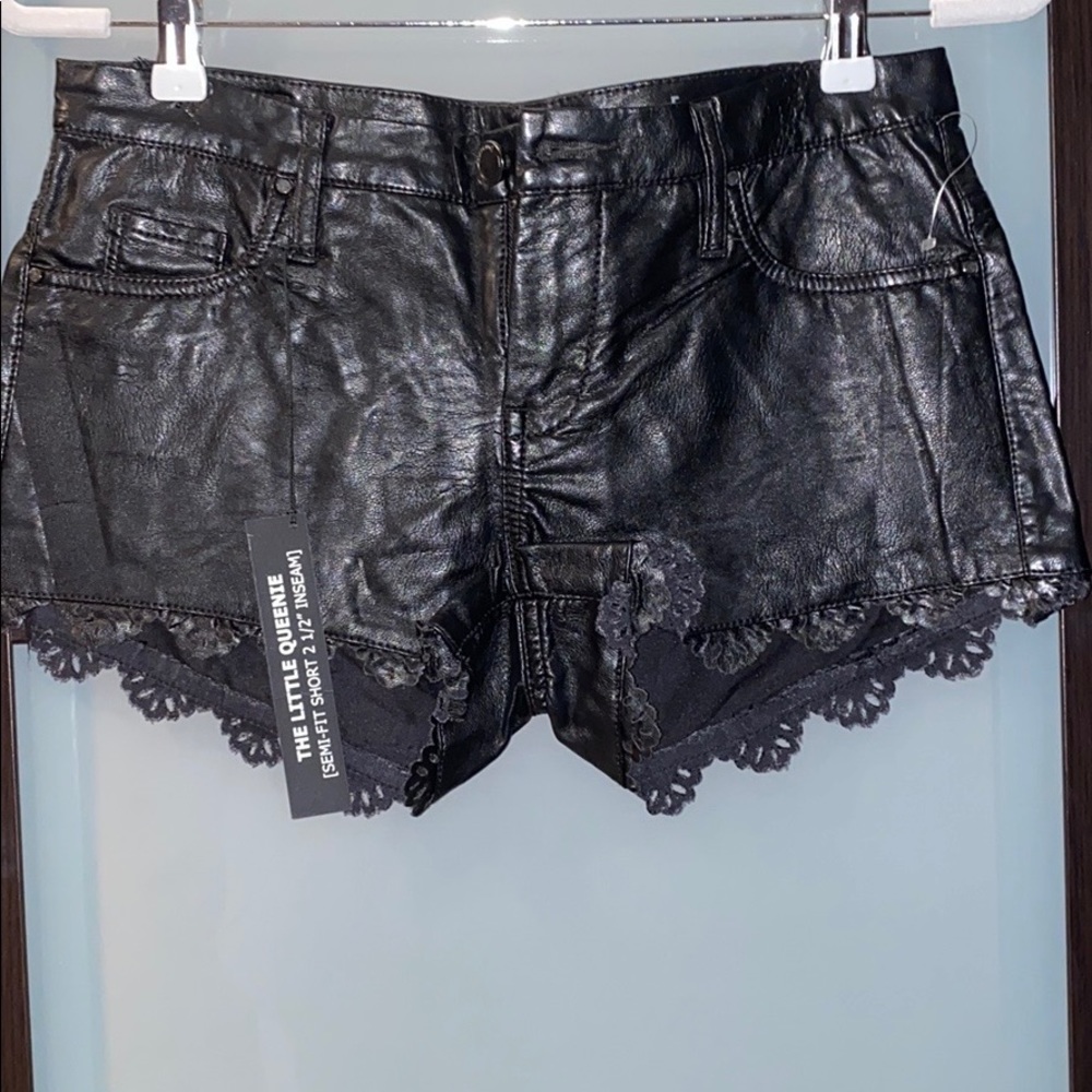 Faux leather shorts